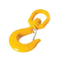 Crane Grade 80 Alloy Steel Eye Swivel Sling Hook With Safety Latch - Component Size - 10mm