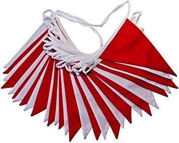 30m Roll Red/White Flag Bunting