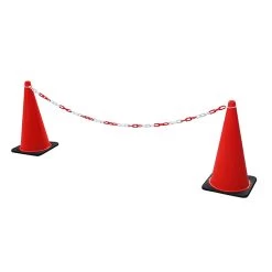 Plastic Chain - Red & White - 6mm X 25m