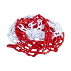Plastic Chain - Red & White - 8mm X 25m
