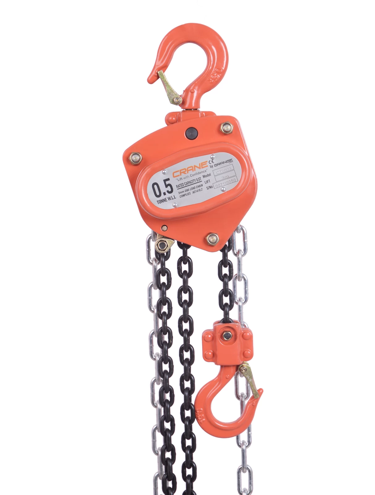 Crane CT Series Grade 80 500kg Chain Block - 6.0m