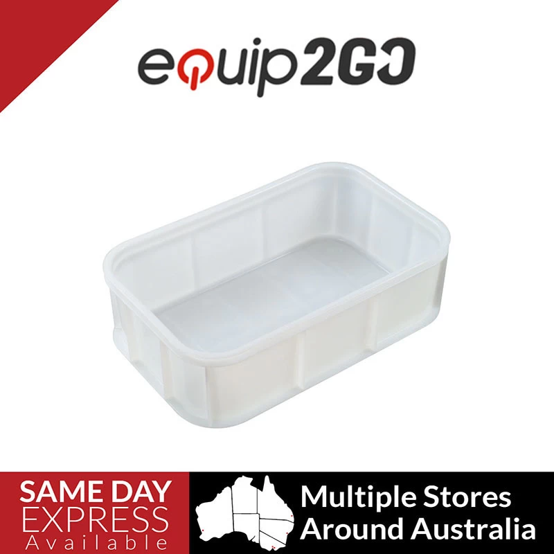 46L Plastic Crate Stacking 629 X 400 X 216mm - White - Image 2