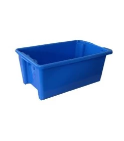 52L Plastic Crate Stack & Nest Container 645 X 413 X 276mm - Blue