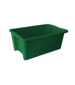 52L Plastic Crate Stack & Nest Container 645 X 413 X 276mm - Green