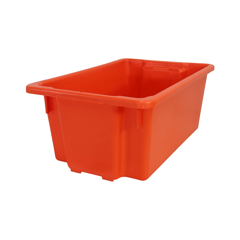 52L Plastic Crate Stack & Nest Container 645 X 413 X 276mm - Red