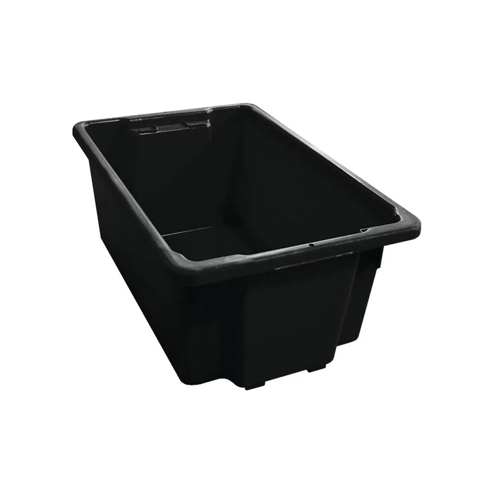 52L Plastic Crate Stack & Nest Container 645 X 413 X 276mm - Black
