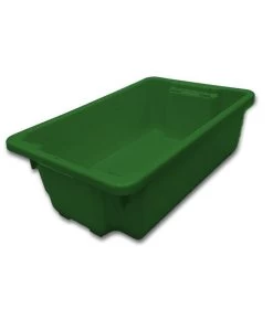 32L Plastic Crate Stack & Nest Container 645 X 413 X 210mm - Green
