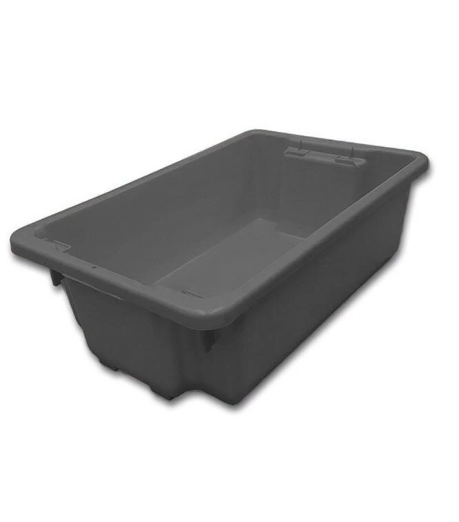 32L Plastic Crate Stack & Nest Container 645 X 413 X 210mm - Grey