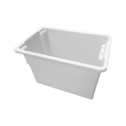 68L Plastic Crate Stack & Nest Container 645 X 413 X 397mm - White