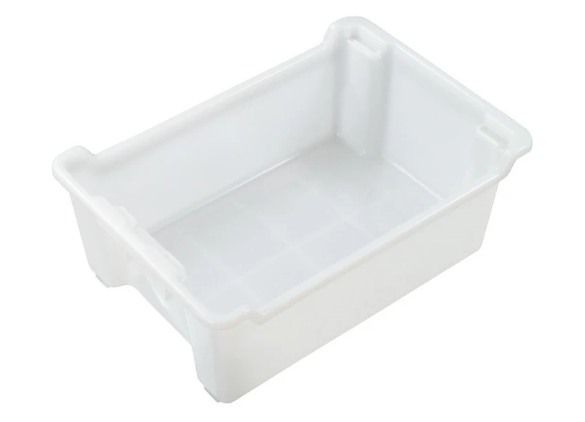 32L Plastic Crate Stack And Nest 575 X 400 X 215mm -White - Image 2
