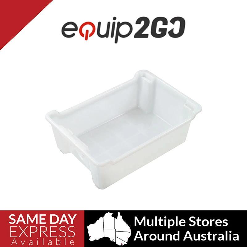 32L Plastic Crate Stack And Nest 575 X 400 X 215mm -White