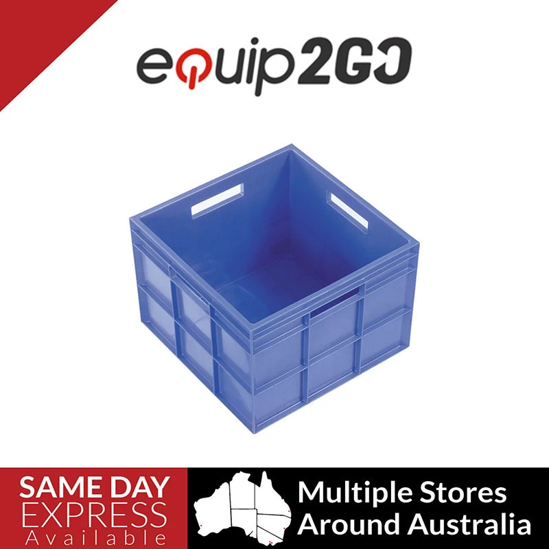 29L Plastic Crate Slab Side 356 X 356 X 292mm -Blue