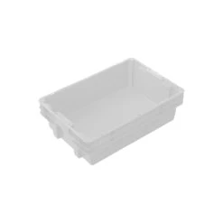 26L Plastic Crate Stack & Nest Container 578 X 384 X 166mm - White