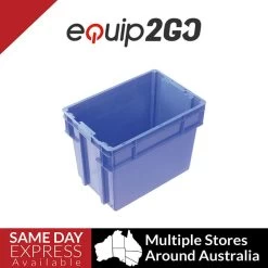 78L Plastic Crate Stack & Nest Container 578 X 384 X 470mm Without Lid Blue