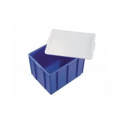 33L Plastic Crate Large Storage Container - Food Grade - 432 X 324 X 305mm - Blue