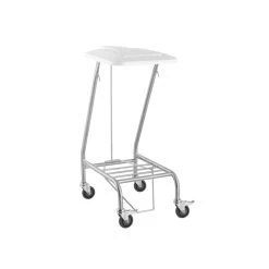 Single Stainless Steel Medical Linen Skip With Foot Operated Lid