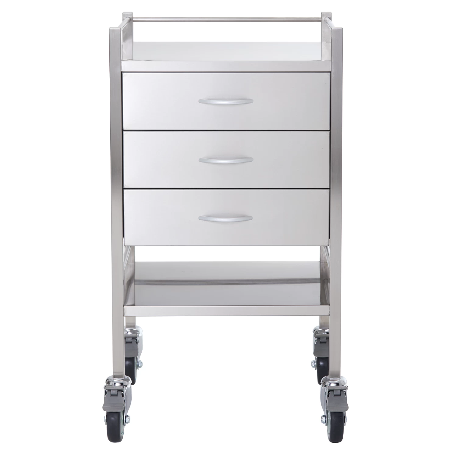 Stainless Medical Trolley With Rails With 3 Drawer - 500 X 500 X 900(H)mm - Image 3