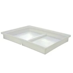 95L 2 Compartment Rotomolded Plastic Tray - 1050 X 800 X 120 - Natural