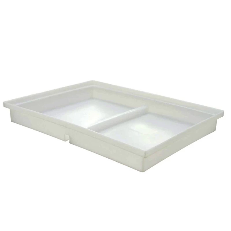 95L 2 Compartment Rotomolded Plastic Tray - 1050 X 800 X 120 - Natural