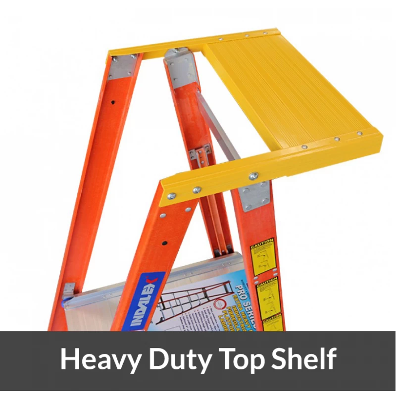 Indalex 150KG 3 Step Fibreglass Platform Ladder - Platform Height - 0.90m - Image 2