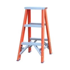 Indalex 180KG 3 Step Fibreglass Double Sided Step Ladder