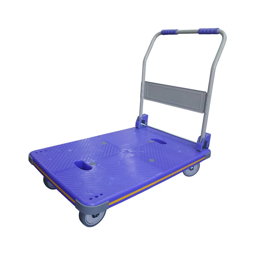 300 Rated Multifubction Blue Plastic Foldable Flatbed Trolley - Image 4