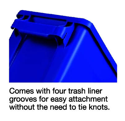 TRUST 60L SVELTE Slimline Rectangular Bin - 50.7cm X 27.2cm X 63.2cm(excluding Handle Size) - Blue - Image 2