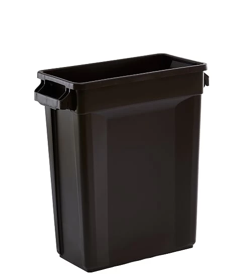 TRUST 60L SVELTE Slimline Rectangular Bin - 50.7cm X 27.2cm X 63.2cm(excluding Handle Size) - Brown