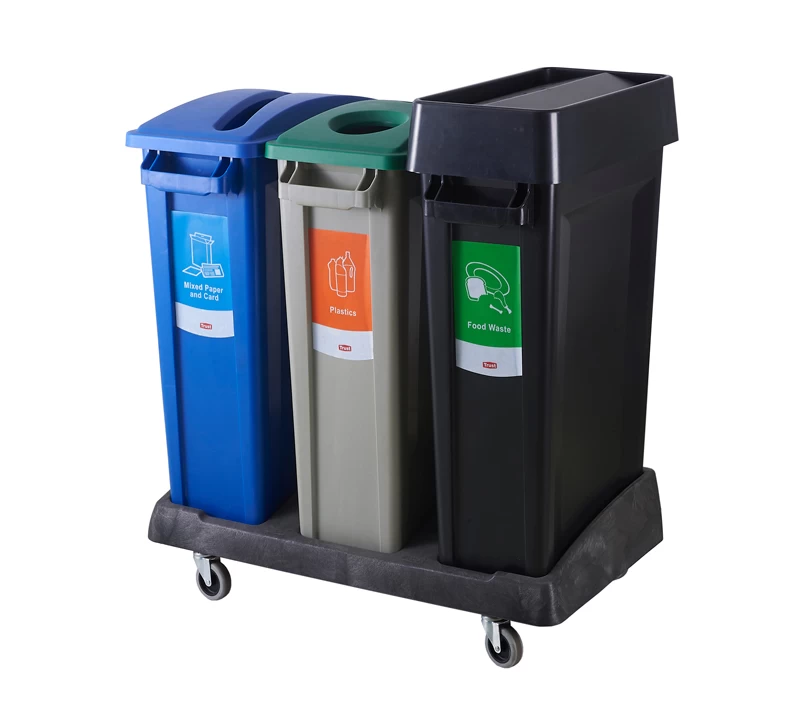 TRUST Svelte Plastic Bottle And Can Recycling Lid 52.3cm X 28.8cm X 6.7cm - Green - Image 2