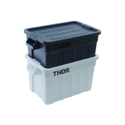 TRUST 53L Plastic Storage Container With Lid - Food Grade - 70.8cm X 43.4cm X 27.2cm - Grey