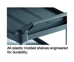 TRUST 90KG Rated Hi-5 3 Shelf Utility Cart - 84.4cm X 47.3cm 96cm - Off White