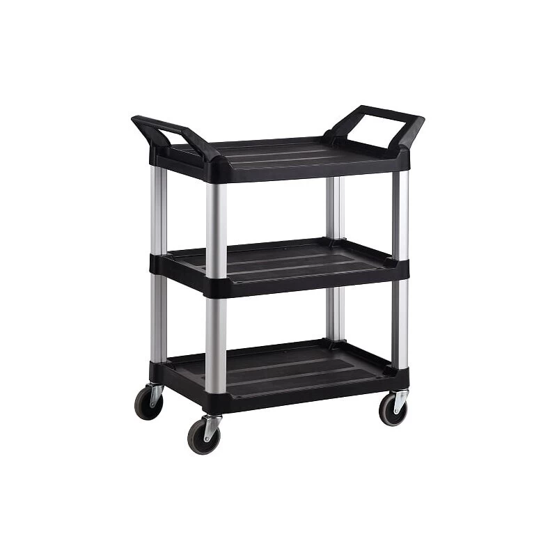 TRUST 135KG Rated Hi-5 3 Shelf Utility Cart, 103.2cm X 50.8cm X 96cm - Black - Image 5
