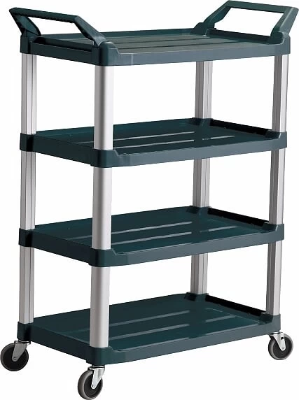TRUST 135kg Rated Rated Hi-5 4 Shelf Utility Cart, 103.2cm X 50.8cm X 129.5cm - Black - Image 6