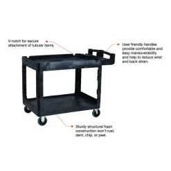 TRUST 230kg Rated Bitbar 2 Shelf Utility Cart - Black