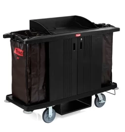 TRUST GRANDMAID Housekeeping Cart With Doors - Black
