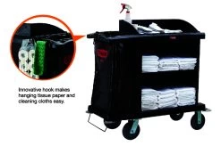 TRUST GRANDMAID Fine Housekeeping Cart - 124cm X 55.9cm X123 Cm - Black