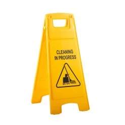 TRUST Cleaning In Progress Floor Safety Sign - Yellow