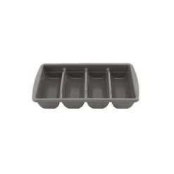 TRUST Plastic 4 Compartment Cutlery Bin To Suit 24L, 25L & 29L Tote Bins - Grey