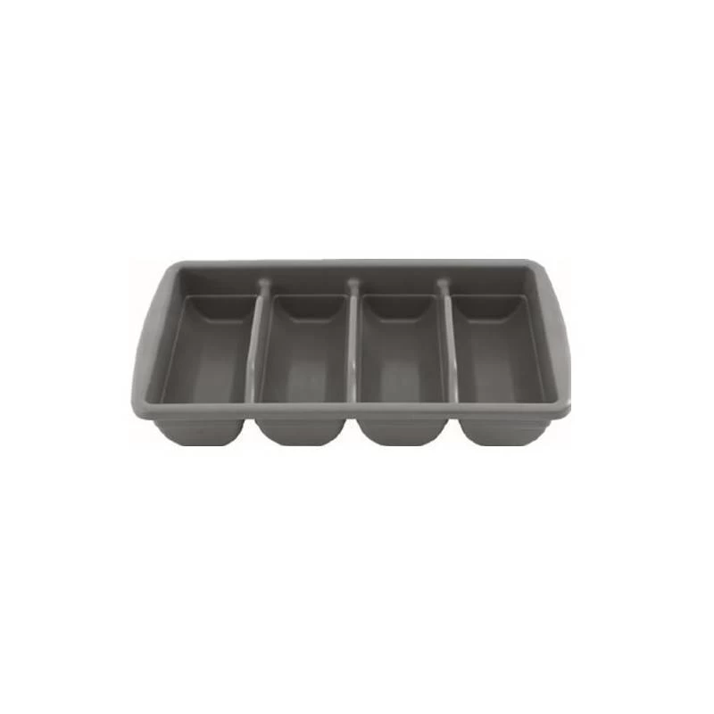 TRUST Plastic 4 Compartment Cutlery Bin To Suit 24L, 25L & 29L Tote Bins - Grey