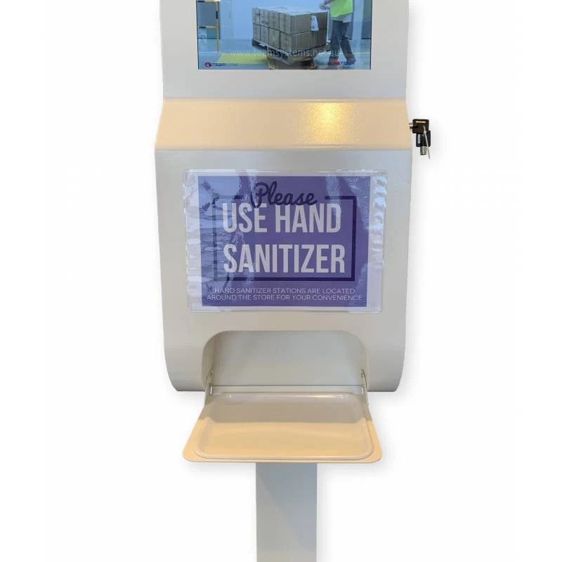 21.5'' Floor Stand Digital Signage Screen With Hand Sanitiser Auto Dispenser