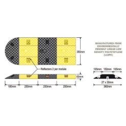 25cm Barrier Speed Hump Body Module - Yellow